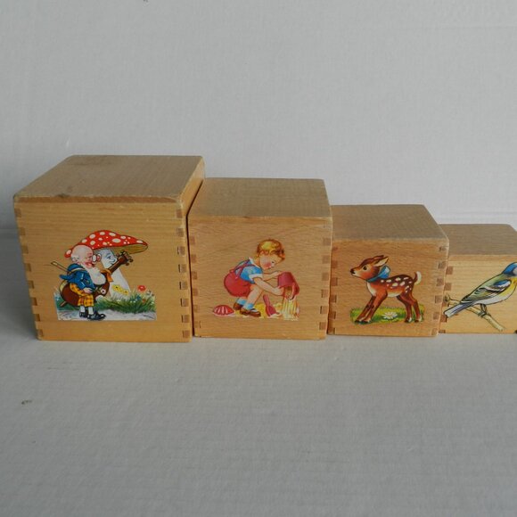 Vintage Hermann Eichhorn Wooden Handmade Nesting Boxes 4 - Picture 3 of 6